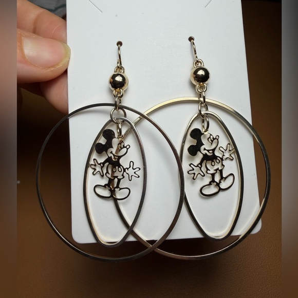 Disney Jewelry - Disney Mickey Mouse Lightweight Dangle Hoop Earrings